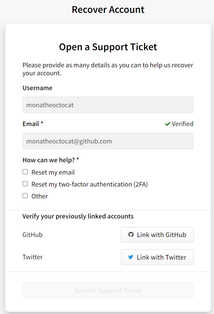 Screenshot showing existing recovery codes and a button to generate set of recovery codes